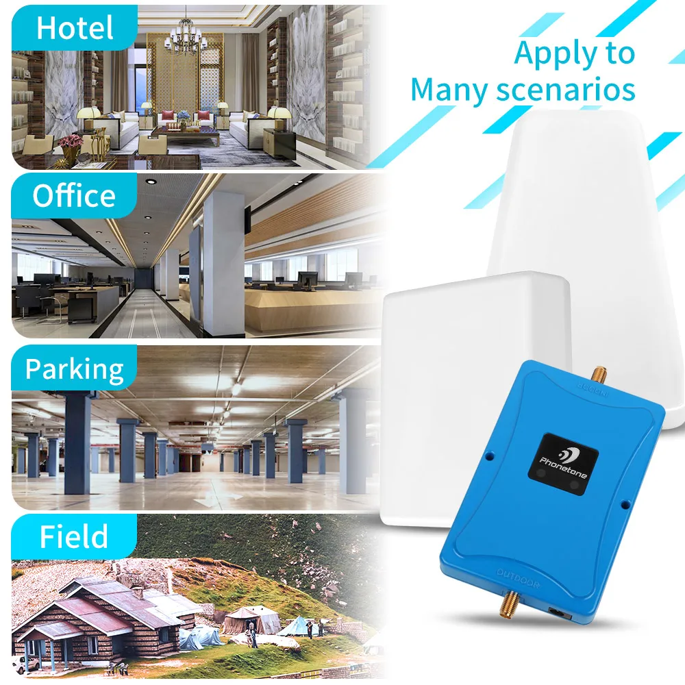 Cellular Signal Booster 4G Amplifier LTE Band 20& 7 800/2600MHz 70dB Cell Phone Mini Size Repeater with Antennas Set for Europe