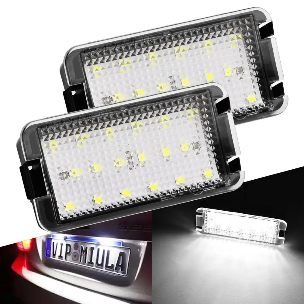 2x LED Light for Seat Altea Arosa Leon 1M Toledo 5P Ibiza 6L Cordoba MK2 MK1 Accessories Error Free Car Led License Plate Lights |