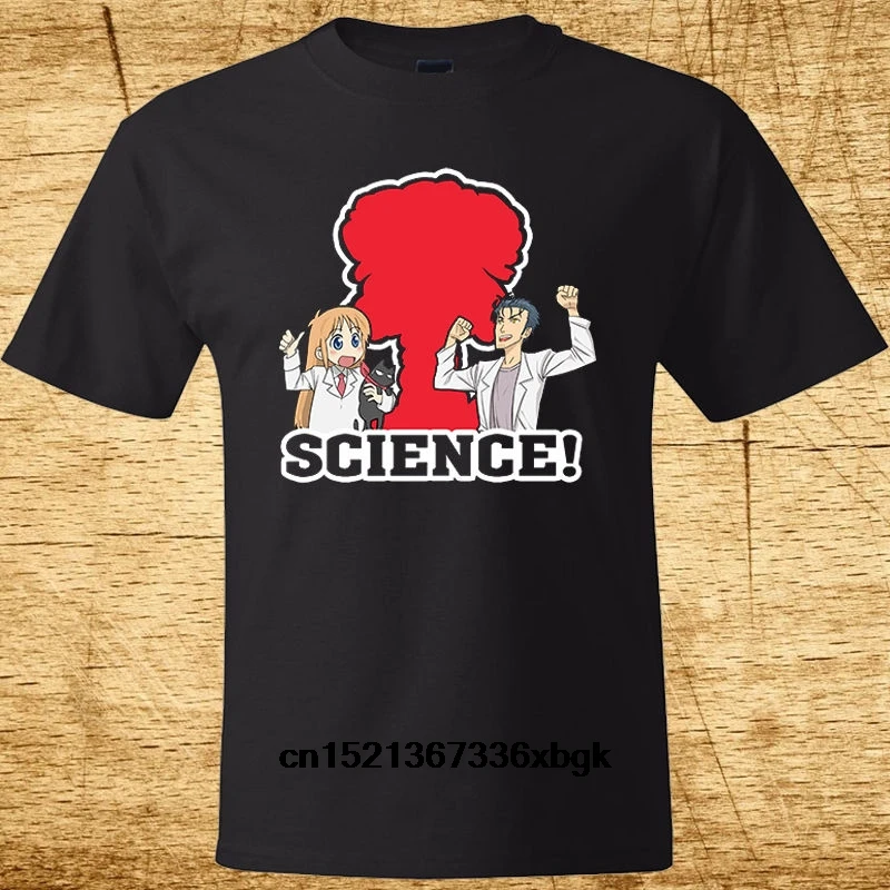 Лучшая черная футболка Nichijou с рисунком научной комиксы для учителей манги