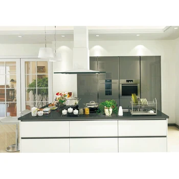 

fashion integrated kitchen black and white hood island kitchen cabinet