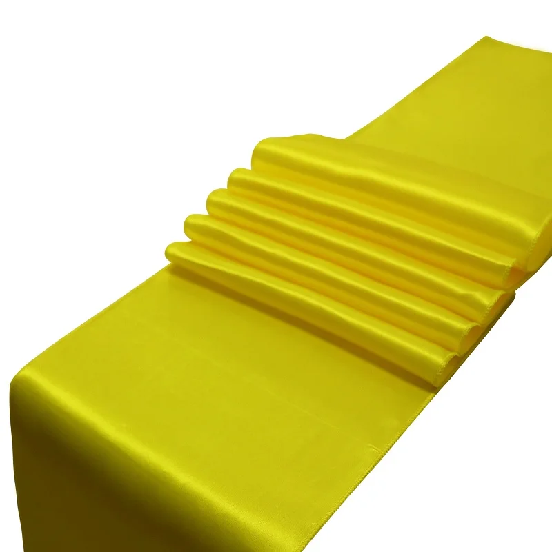 yellow Атласные настольные дорожки для Свадебная вечеринка украшения современный Настольная дорожка год Декор для дома 30 см x 275 см - Цвет: yellow