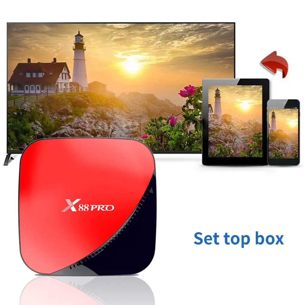 Android 9.0 TV Box 4GB RAM 64GB ROM X88 MAX PLUS RK3328 Quad Core TYPE-C 2.4G/5Ghz Dual WiFi BT4.0 4K Smart Set Top Box PK 8.1