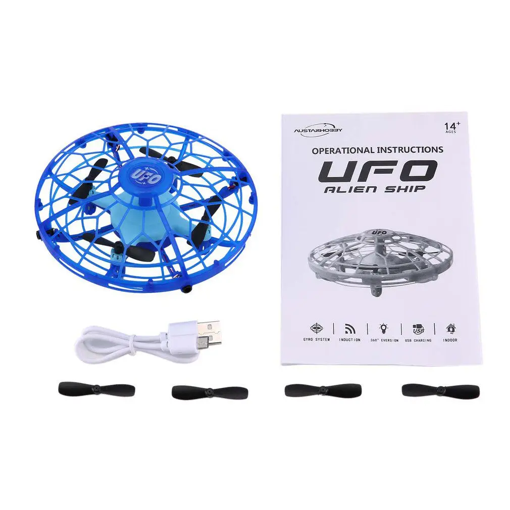 AX-8601 мини Радиоуправляемый Дрон с датчиками 2,4G 4CH Квадрокоптер Gyro Fly Ball умный Небьющийся Карманный UFO безопасные игрушки для детей - Цвет: Темно-синий