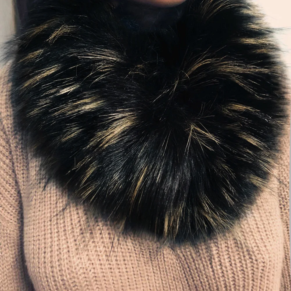 Рождественские подарки, зимняя женская накидка из искусственного меха, зимний теплый меховой воротник, Шикарные аксессуары, шаль, зимние подарки, шарф из искусственного лисьего меха