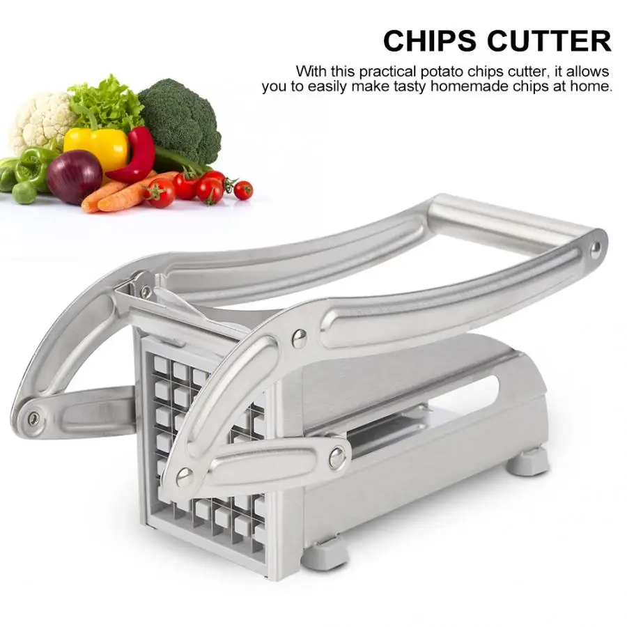 Vegetable Tool Stainless Steel Vegetable Potato Cutter Chips Cutting Machine with Non-Slip Feet Cooking Tool Utensils Kitchen