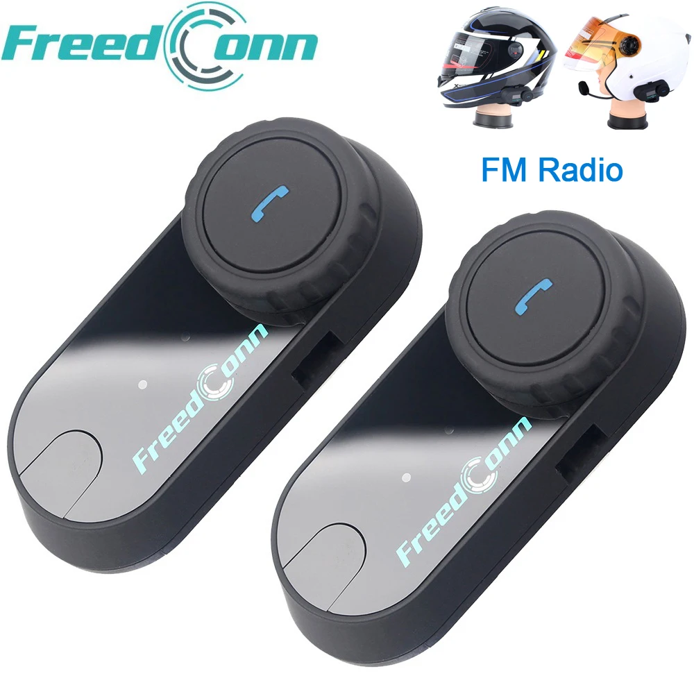 Kaufen 2 stücke Original FreedConn Motorrad Intercom Bluetooth Helm Headset T COM OS FM 2 Fahrer BT Sprech Intercomunicador