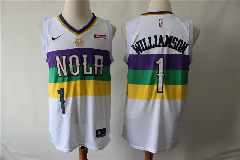 MEN Men's New Orleans#1 Zion Williamson new Jersey - Цвет: MEN