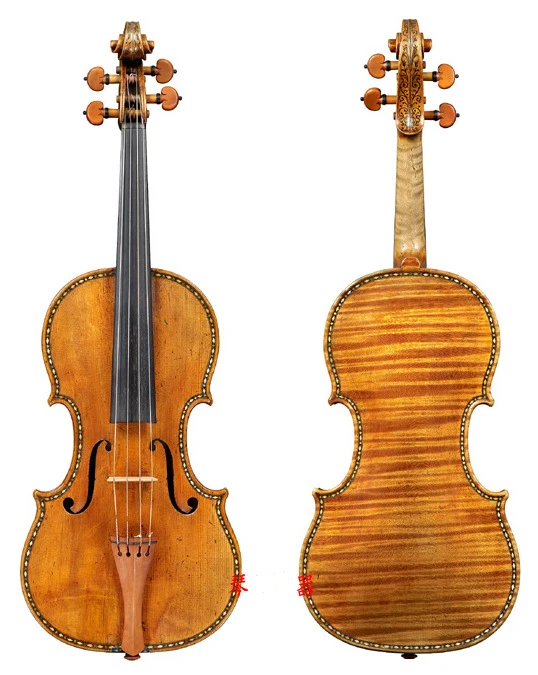 

Colorful shell inlaid hand-carved violin 4/4 solid wood single board natural grain road violin high quality stringed instrument