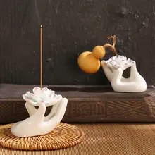 Керамическая курильница лотоса бергамота романтическая свечка буддийские поставки Будда ручная подставка для ароматических палочек домашний декор