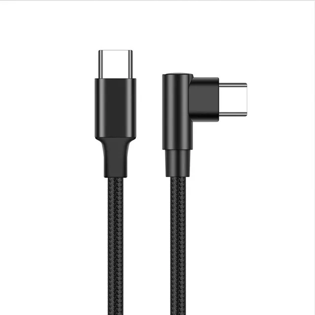 60W 90 Degree Elbow USB Type C to USB C Cable For Samsung Xiaomi Redmi Huawei Macbook Fast Quick Charger Cord PD Type-c Cable mobile phone cables Cables