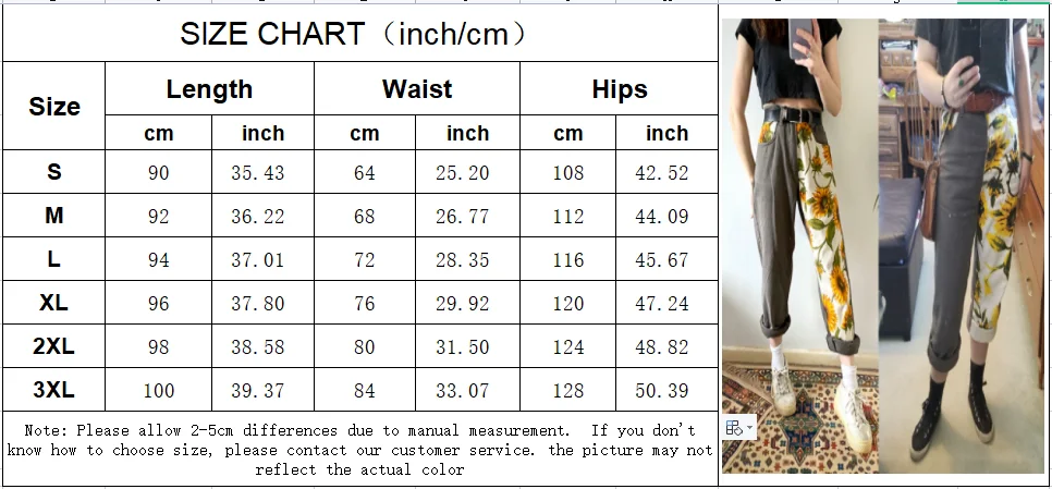 Jeans Woman Vintage High Waist Pants Fit Young Girls Cute Sunflower Stitching Pattern Autumn Winter Trousers Female Orange levis 501