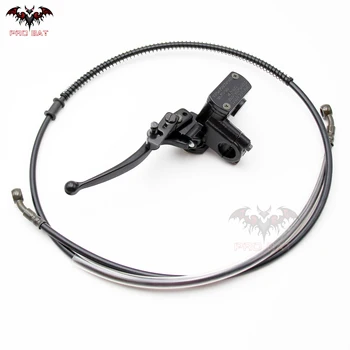 

BLACK Hydraulic Brake Master Cylinder Left Lever Handle Oil Tubing Assembly Chinese 50 70 90 110 125 150 cc ATV Quad PRO BAT New