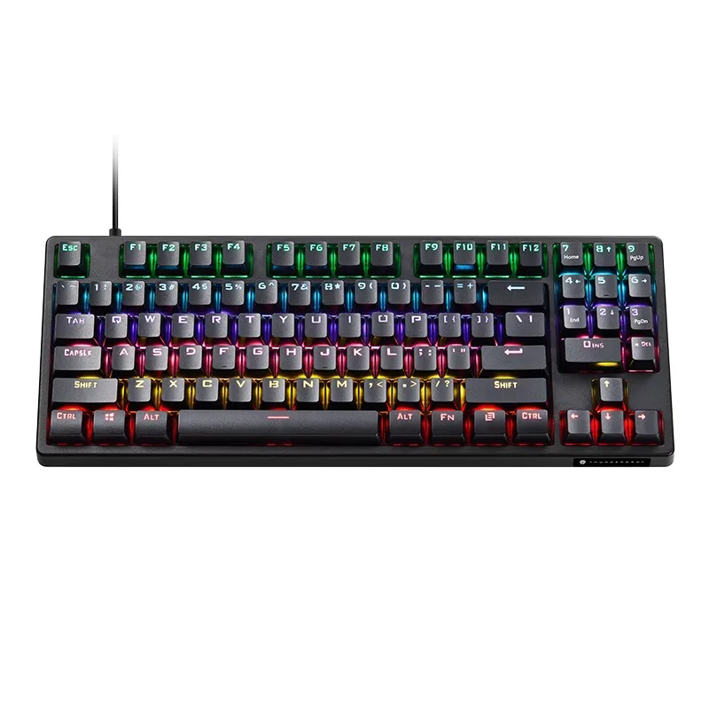 Thunderobot KG3089 Wired Mechanical Gaming Keyboard RGB Mix Colors LED 89 Keycaps Layout Computer Gamer USB Cable with TR Switch