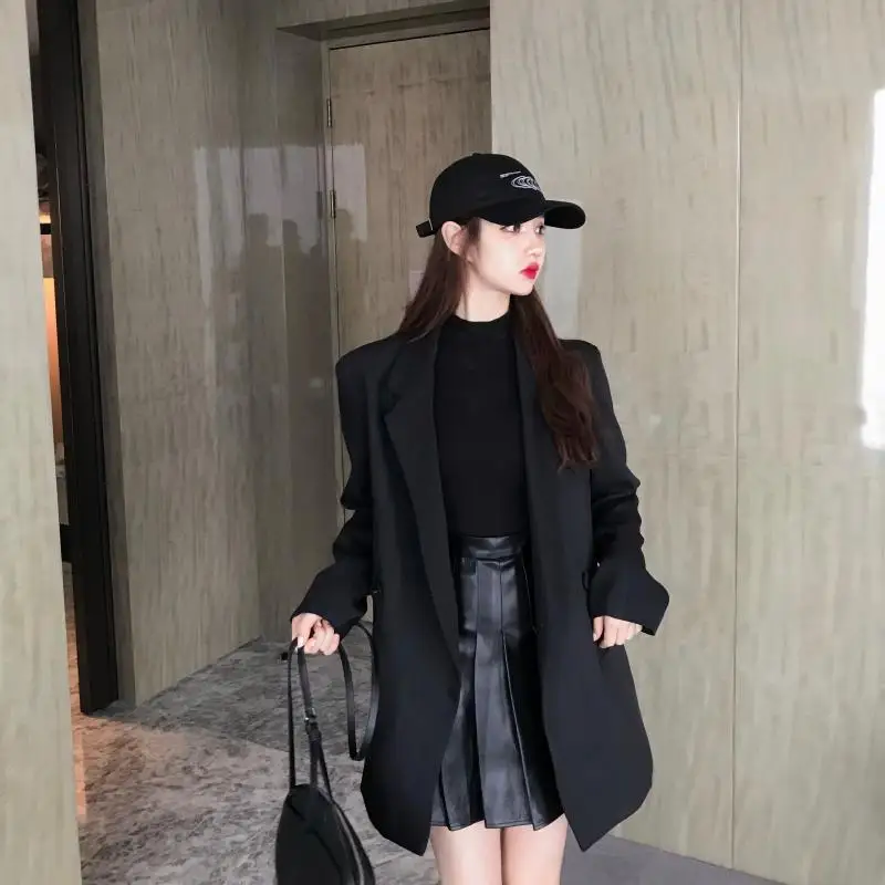 Цена нетто для фотосессии! Hong Kong стиль ретро шик элегантный повседневный утягивающий отложной воротник костюм куртка Женская мода 69
