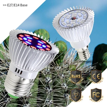 

E14 Full Spectrum LED Plant Growing Bulb 18W E27 LED Grow Light Indoor Flower Seedling LED Hydroponics Lighting Phyto Lamp 220V