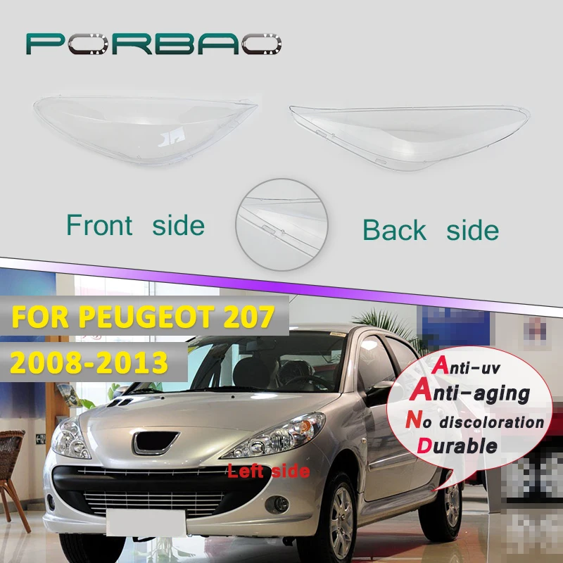 Для Peugeo 207 2009 2010 2011 2012 2013 прозрачный абажур лампы передней фары Крышка корпуса