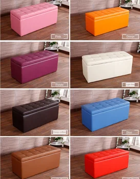 

Last One Cheap Concise Shoe Stool Type Sofa Bench Storage Household Accept Stool Thick PU Leather Strip Footstool Ottoman