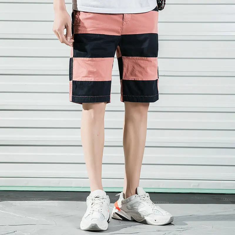 Красивые Летние камуфляжные мужские шорты Карго, хлопковые полосатые военные камуфляжные мужские шорты для бега, мужские повседневные свободные рабочие шорты для мужчин