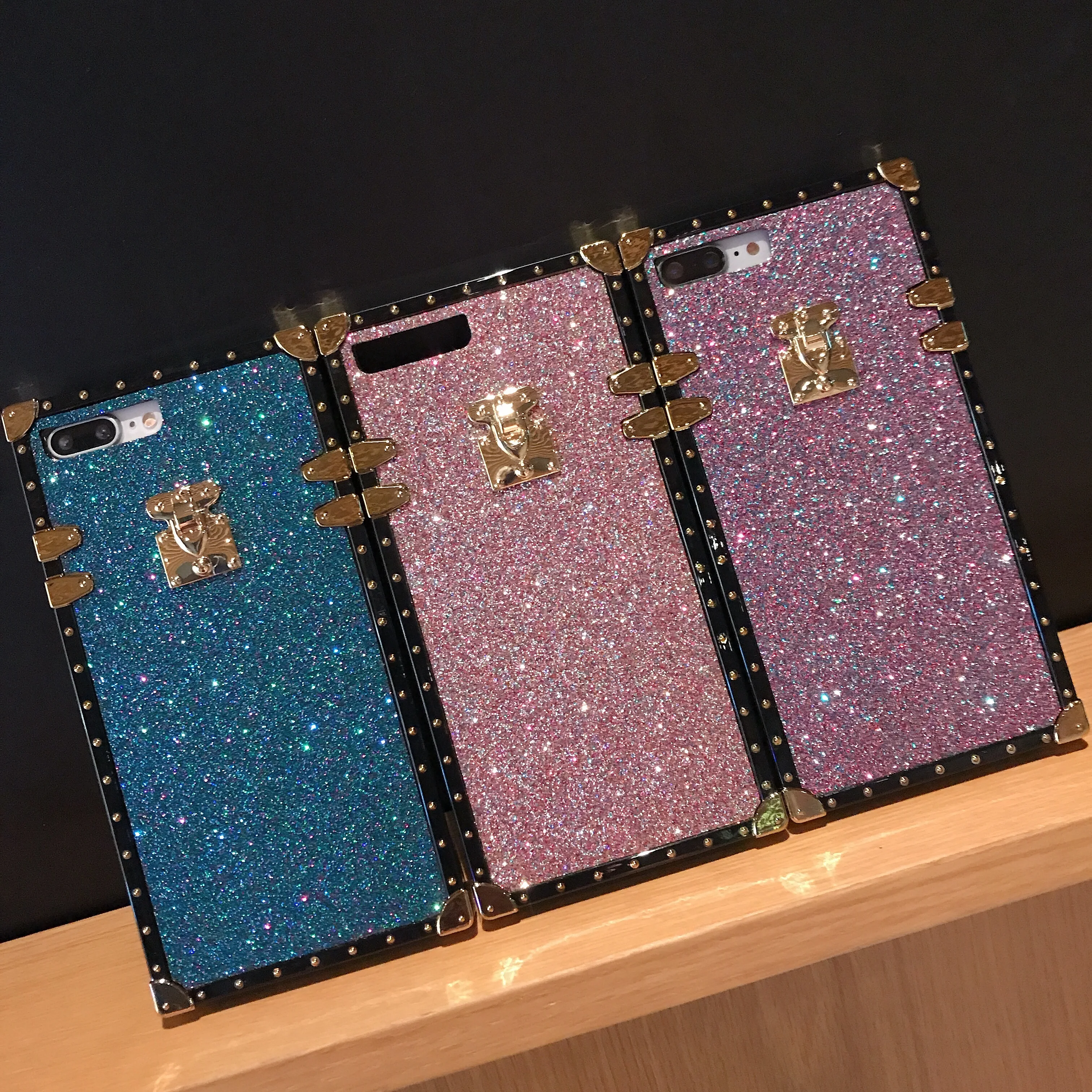 

Square retro sand colorful mobile phone case for iPhone X XS XSMax XR 6 6s 7P 8plus electroplating luxury flash back cover FUNDA