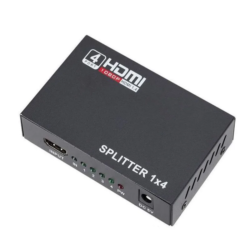 4k 1080P HDMI Splitter Full HD 1080p Video Distributor 1X4 Split 1 in 4 Out