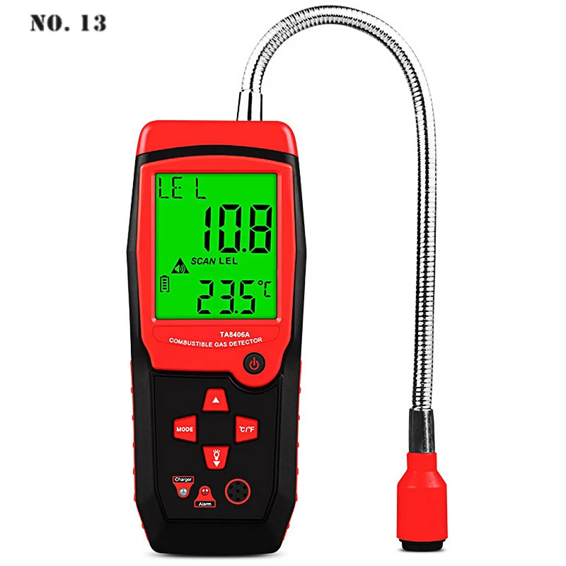 

Combustible Gas Detectors Leak Analyzer Portable Natural LED Sound Light Alarm Sniffer Handheld Methane Sensor Charging Power