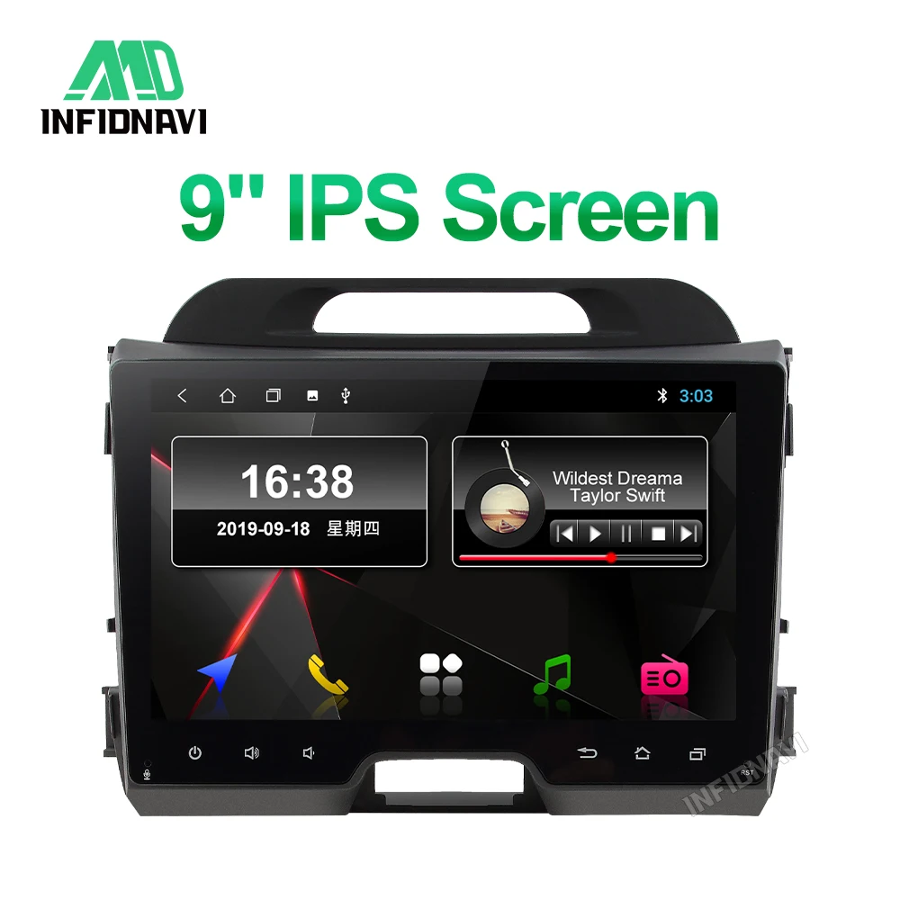 Infidnavi ips android 9,0 автомобильный dvd для KIA sportage 2010- gps навигация автомобильный Радио Видео Стерео мультимедийный плеер
