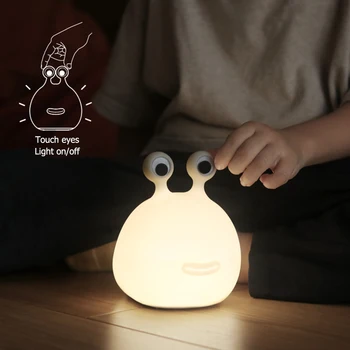 

Sleeping Light Bedroom Bedside Table Lamp Night Light Silicone Tap Control Bedroom Sleeping Lamp USB Rechargeable Lighting