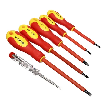 

Drillpro Practical 6pcs a set Electricians Screwdriver Set Electrical Insulated Kit Hand Tools Set Top Quality