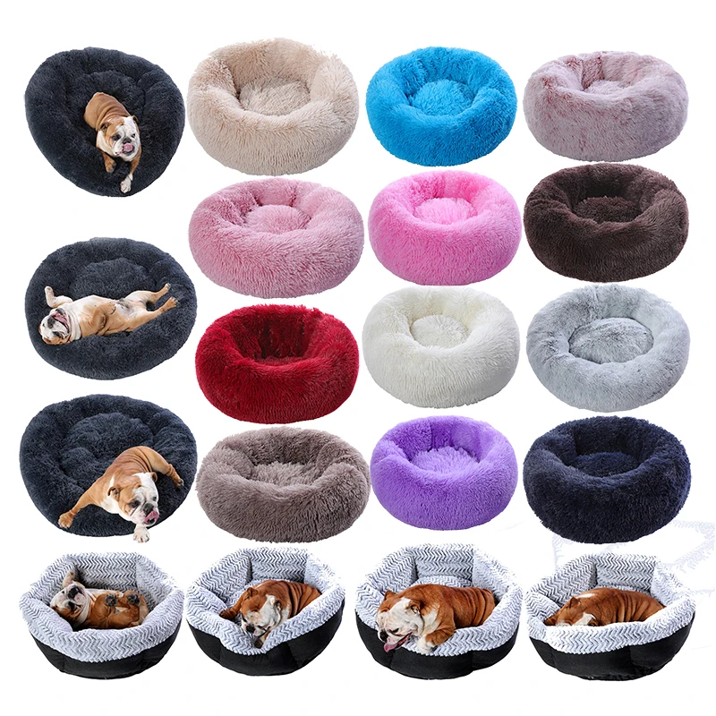 Large dog bed round washable pets bed winter warm sleeping plush dog kennel cat mats puppy cushion mat dog cat supplies house Large dog bed round washable pets bed winter warm sleeping plush dog kennel cat mats puppy cushion mat dog cat supplies house