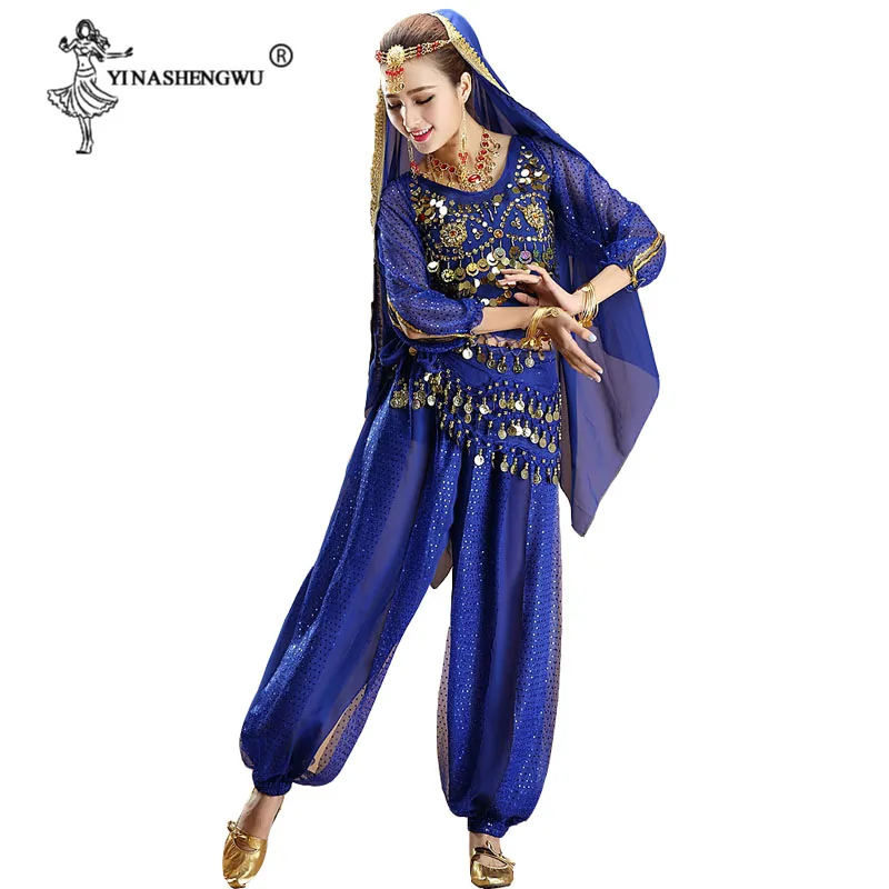 Women Belly Dance professional Indian Oriental bellydance Bollywood costume set costumes ladies Sari Dancing Performance Stage