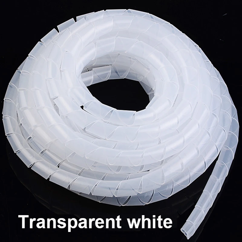 Sourcingmap 4mm Flexible Spiral Tube Cable Wire Wrap Computer Manage Cord Clear 7M Length