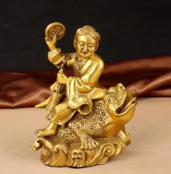 

1010 Liu Haichan's bronze statue, Fengshui Craft Accessories