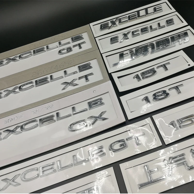 Chrome Letters 15N 15T 18T EXCELLE GT GX XT Emblem Badge Car Styling Boot Lid Trunk Logo Accessory Sticker for Buick Excelle | Автомобили