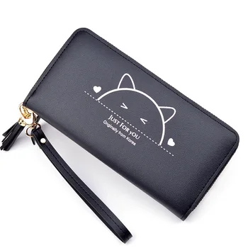 

2020 New Clutch Wallet Women Ladies Long Fashion Simple Zipper Tassel PU Leather Wallet Large Capacity