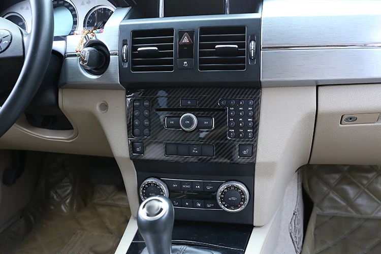Для Mercedes benz GLK Class X204 2010-2012 углеродное волокно ABS центральная консоль CD декоративная рамка отделка автомобильные аксессуары