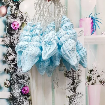 

20 LED Conch Garland Lights String Christmas Xmas Extendable Plug in Fairy Lights Holiday Wedding Party Baby Bed Decoration