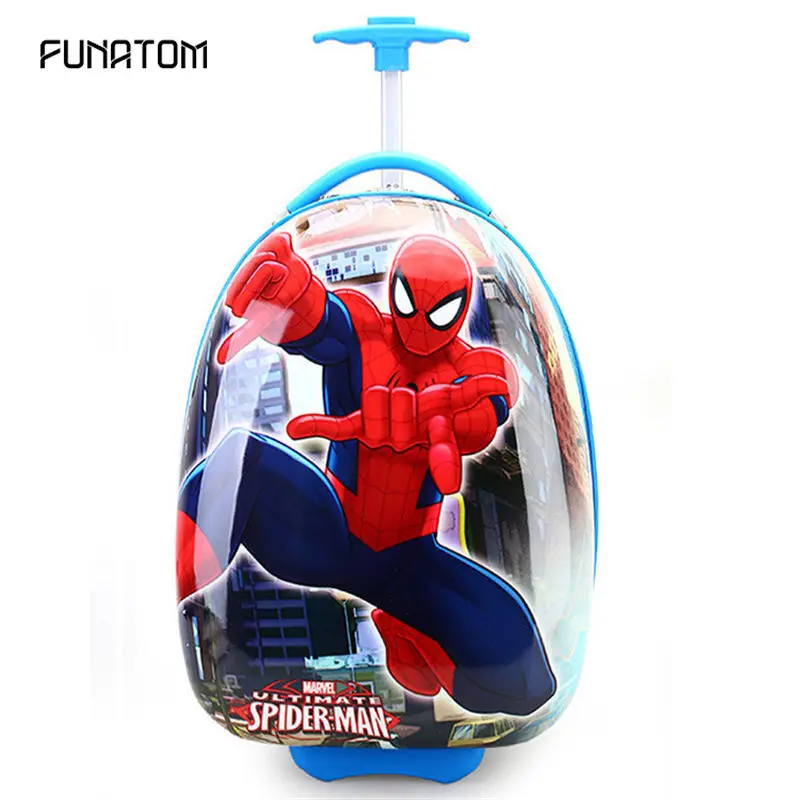 

Travel Luggage bags Case School Bags for Girls Boys Cartoon Spideman Girls Anime Trolley Suitcase Kids Climb The Stairs