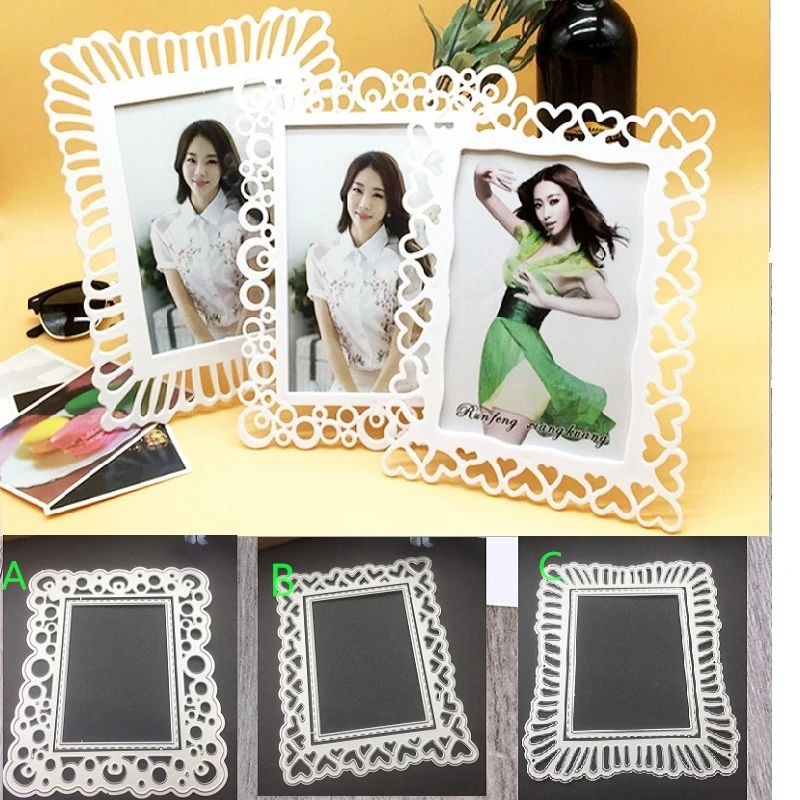 

Photo Frame Cut Dies Scrapbooking Steel Cutting Dies 2019 Stencils Embossing DIY Card Photo Album Template Metal Craft