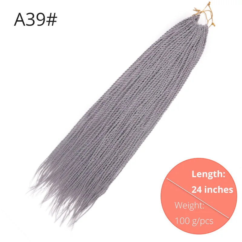 AISI BEAUTY 24inch Ombre Senegalese Twist Braiding Hair Crochet Braids Synthetic Crochet Hair Extensions Black Brown Women - Цвет: A39