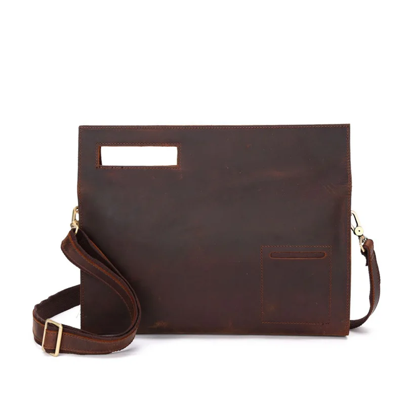 

Mens Genuine Leather Briefcase Hand Bag Women Handbags Cross-Body Messenger Document Case Clutch Bag Totes Vintage
