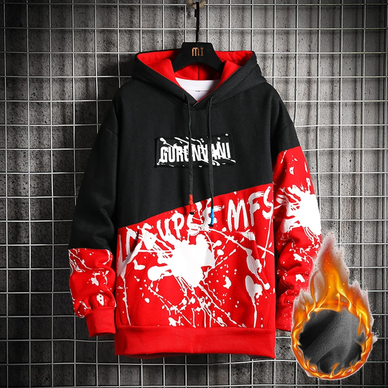 Letter Print Hoodie Men Streetwear 2022 