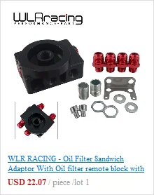 WLR RACING-Универсальный алюминиевый AN10 сэндвич масляный адаптер фильтр охладитель пластина комплект с 3/4-16 UNF, M20 x 1,5 фитинг WLR6721