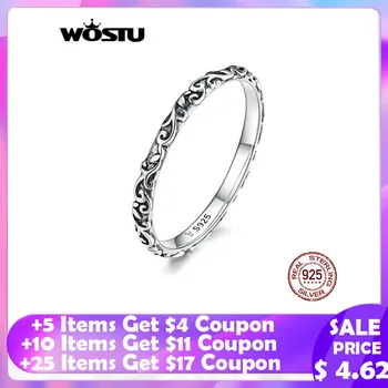 

WOSTU Korean Style Flower Ring 925 Sterling Silver Delicate Rings Finger For Women Wedding Minimalist Fashion Jewelry FIR513
