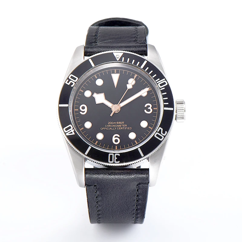 

Corgeut 41MM Sterile Black Dial Gold Mark SS Case Black Bezel Sapphire Glass Luminous Show Automatic Watch