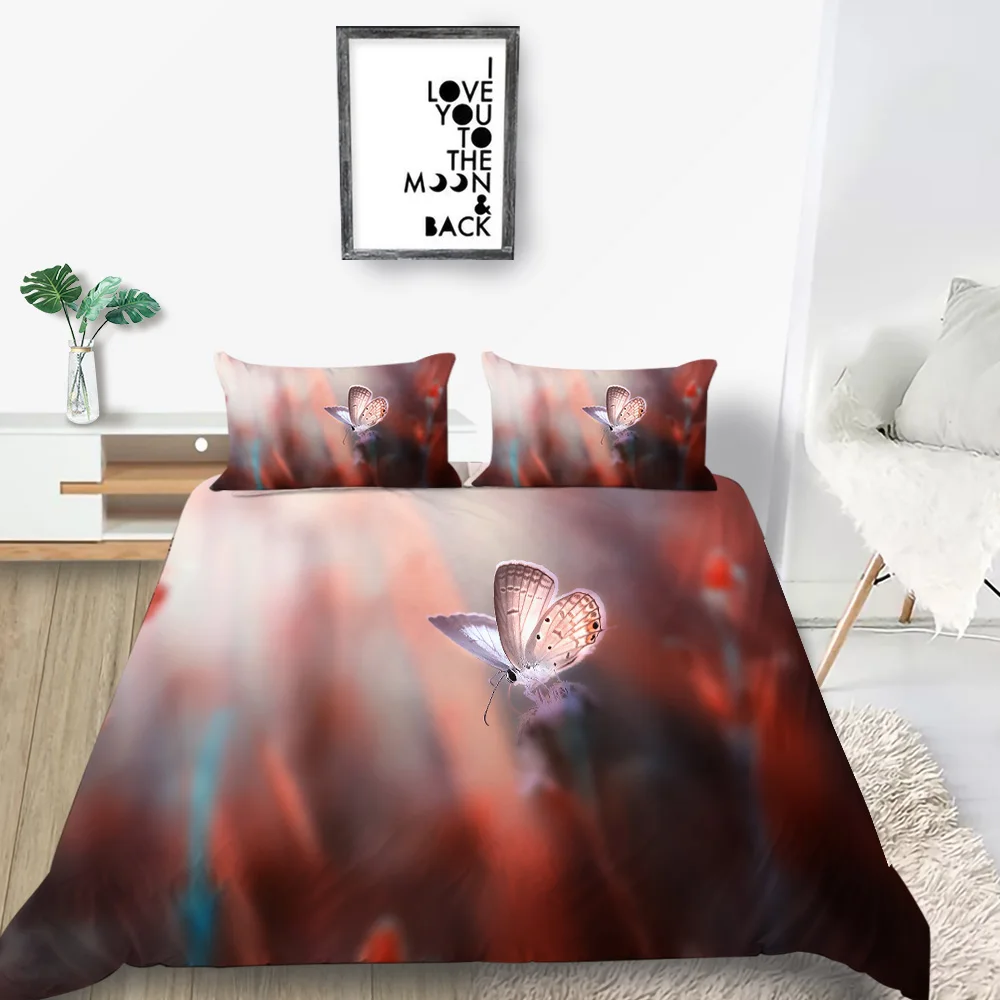 

3D Insect Bedding Set Butterfly Beautiful Mysterious Duvet Cover For Girl Queen King Twin Full Single Double Comfortable Bed Set