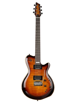 

024131 lgxt cognac burst flame AAA electric guitar, with case, Godin