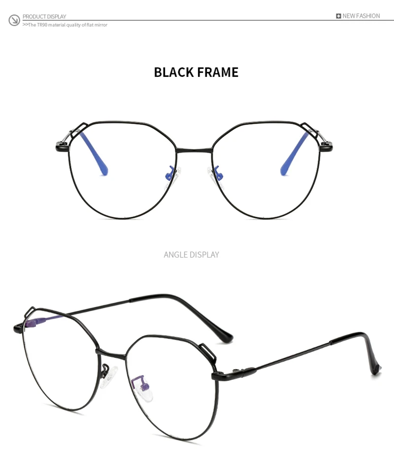 MVBBFJR Модные мужские и женские металлическая оправа для очков, очки в ретро-стиле для от близорукости, по рецепту, фирменный дизайн кошачий глаз