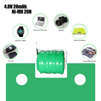 

Ni-MH Button Rechargeable Battery 4.8V 20MAH For Car LED Torch Lenser 7575 or PLC Data backup power
