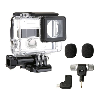 

Side Open Skeleton Housing Case + Microphone + Adapter Kit for GoPro Hero 4 3+ 3