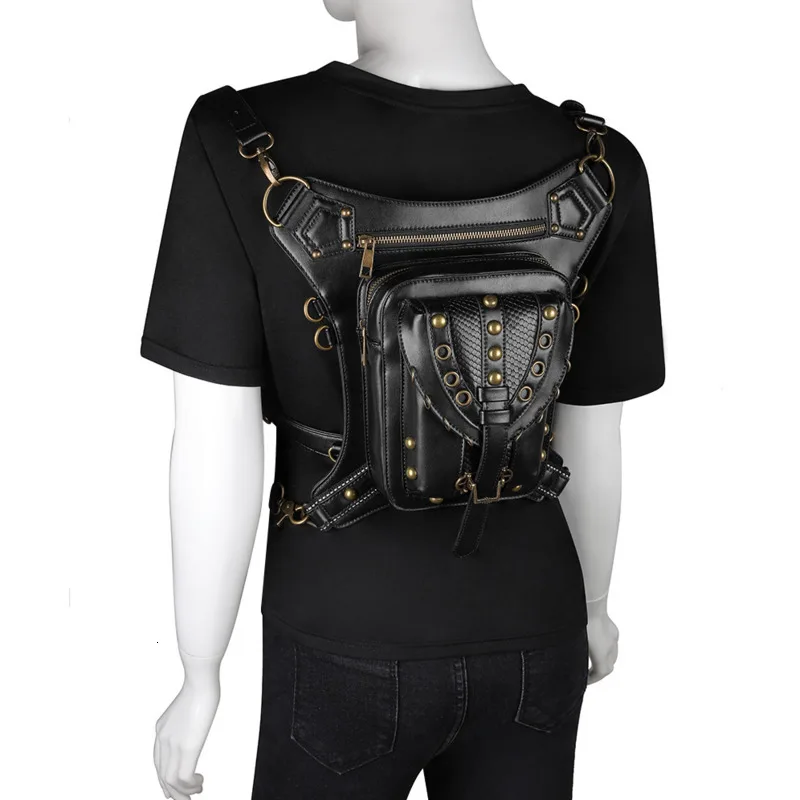 BXX/пара панк Chestpack Ретро Рок для мужчин и женщин Готический Фанни пакеты мотоциклетные ноги пакет многофункциональный нагрудная сумка ZA2157